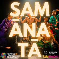 A photo of some dancers with the words SAMANATA over it